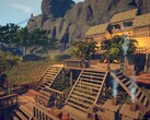 Şu anda Steam’de satışta olan Survival: Fountain of Youth oyunundaki bir binayı gösteren bir resim.