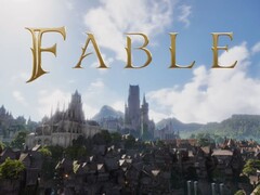 Arka planda Albion dünyasının yer aldığı Fable logosu