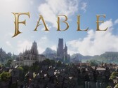 Arka planda Albion dünyasının yer aldığı Fable logosu