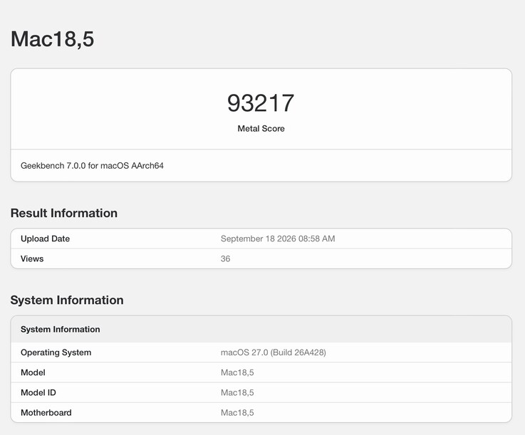 Geekbench listeleri, 12 çekirdekli Apple M6 GPU'nun etkileyici performansını ortaya koyuyor