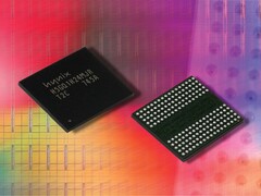 SK Hynix'in basın kiti içindeki GDDR5 bellek yongalarının bir görseli
