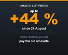 Amazon'un liste fiyatlarını yüzde 44'e kadar artırdığı, ancak ödeme sırasında ödenen fiyatların aynı kaldığını gösteren grafik