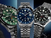 Siyah (TW2Y63900), mavi (TW2Y64000) ve yeşil (TW2Y64100) renklerdeki Timex Deepwater Meridian 200 Otomatik GMT saatleri.