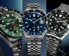 Siyah (TW2Y63900), mavi (TW2Y64000) ve yeşil (TW2Y64100) renklerdeki Timex Deepwater Meridian 200 Otomatik GMT saatleri.
