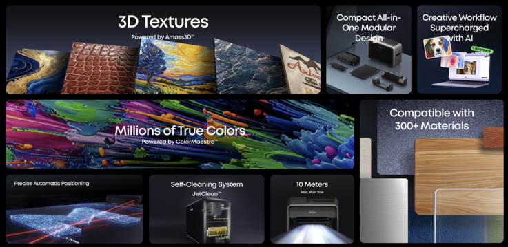 E1 UV yazıcı için doku ve malzeme desteği.