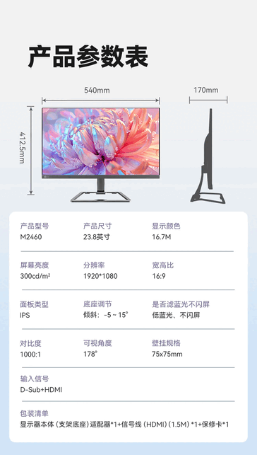 Lecoo M2460 monitörün temel özellikleri