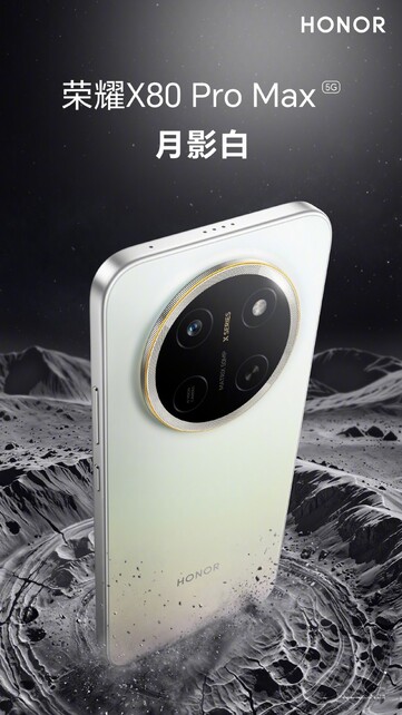 Honor 'in Ay Işığı Beyazı rengindeki X80 Pro Max modeli.