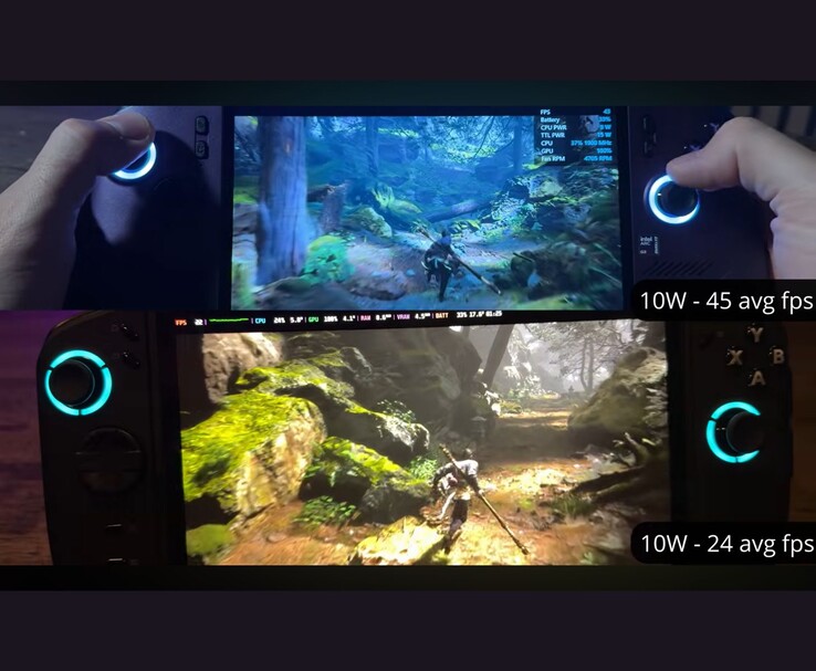 MSI Claw 8 AI+ ve Lenovo Legion Go 2, 10 W güç tüketimiyle Black Myth: Wukong oyununu çalıştırırken sırasıyla 45 FPS ve 24 FPS performans sergiledi.