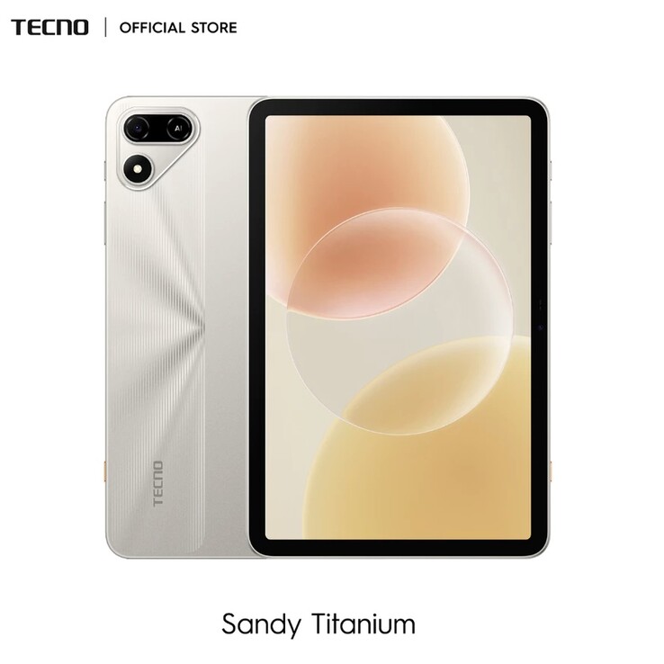 Sandy Titanium rengindeki Tecno Megapad SE 2.
