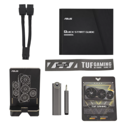 Asus TUF Gaming GeForce RTX 4070 Ti Super: Gelen kutusu aksesuarları. (Resim Kaynağı: Asus)