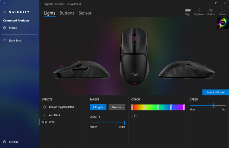 HyperX Ngenuity uygulaması: RGB efektleri