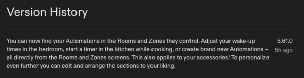Philips Hue uygulaması sürüm 5.61 için sürüm notları