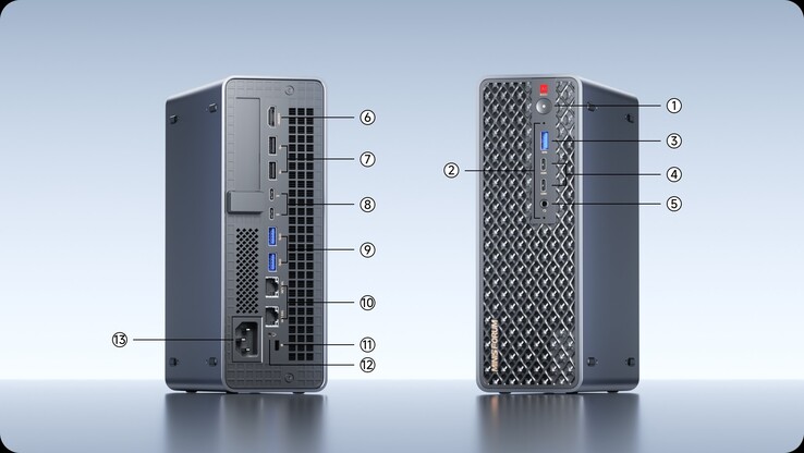 Bu mini PC, toplam dört adet USB 4 bağlantı noktası da dahil olmak üzere oldukça fazla sayıda bağlantı noktasına sahiptir.