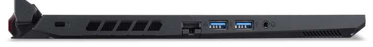 Sol taraf: Kablo kilidi yuvası, Gigabit Ethernet, 2x USB 3.2 Gen 1 (Tip-A), birleşik ses