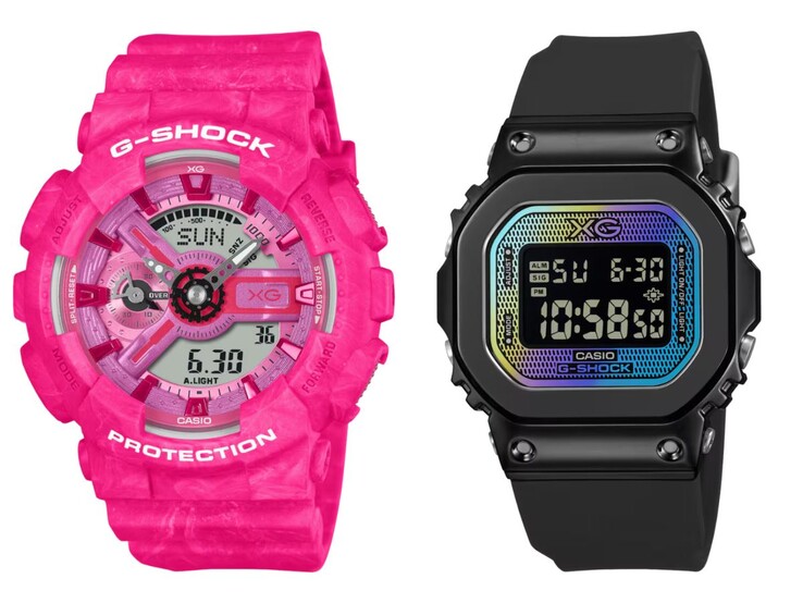 Casio G-Shock GMA-S110XG-4A (solda) ve GM-S5600XG-1 (sağda)