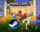 Steam logosu ile gösterilen Minecraft afişi