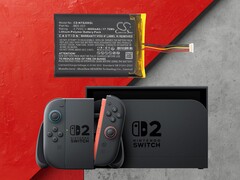 Switch 2 konsolu yedek batarya ile gösterilmiştir