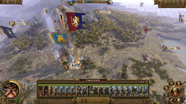 Total War: Warhammer oyunundaki dünya haritasını gösteren bir görsel.