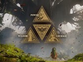 The Great Deku Tree ile birlikte görülen Triforce sembolü