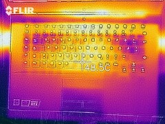 Heatmap of the top of the device under load