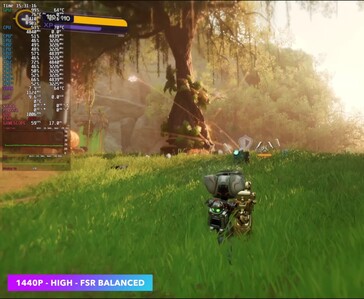 Ratchet & Clank: Rift Apart, Steam Machine'de FSR Balanced ayarıyla 1440p çözünürlükte çalışıyor