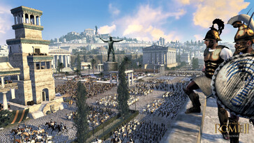 Total War: Rome II - Emperor Edition oyununda bir şehri gösteren bir görsel.