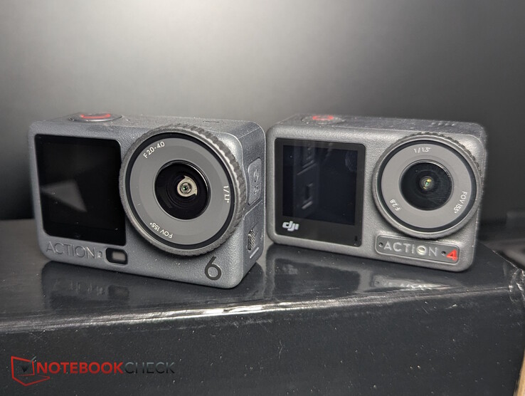DJI Osmo Action 6 sol vs Action 4 sağ