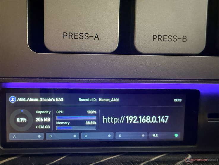 Kablolu Ethernet bağlantısı yapıldıktan sonra dahili ekran yerel erişim IP'sini gösterir