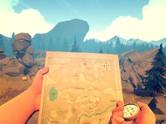 Firewatch'te bir haritayı gösteren görsel; oyun şu anda Steam'de %80 indirimde.