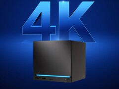 4K arka plan önünde görülen Valve Steam Machine