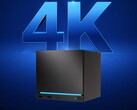 4K arka plan önünde görülen Valve Steam Machine
