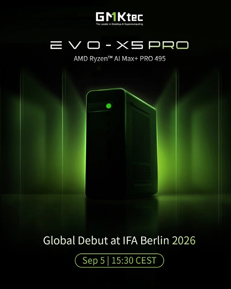 GMKtec, Evo X5 Pro mini PC'nin IFA 2026'da tanıtılacağını açıkladı. 