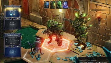 Gloomhaven'daki bir savaşı gösteren bir görüntü.