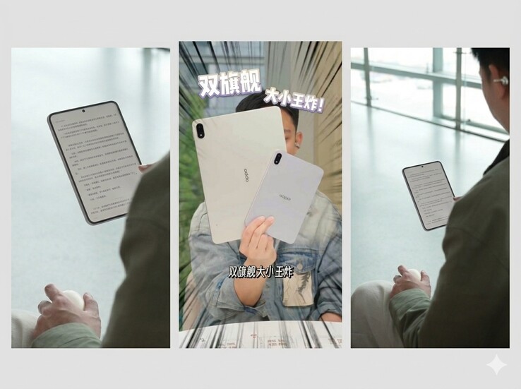 Oppo Pad Mini'nin ön ve arka tasarımı sızdırıldı.