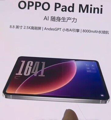Oppo Pad Mini pil boyutu.
