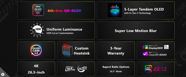 MSI MAG 272UP QD OLED E16 öne çıkan özellikler