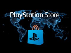 Dünya haritasında gösterilen PlayStation Store logosu