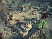 Age of Wonders: Planetfall oyunundaki bir savaşı gösteren bir resim.