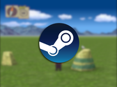 Steam logosunun üstüne bindirilmiş bir oyun içi ekran görüntüsü.
