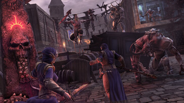 Mordheim: City of the Damned'daki bir savaşı gösteren bir resim.