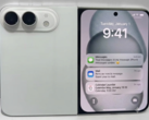 Katlanabilir iPhone Ultra'nın beyaz renkli bir tasarım modeli.