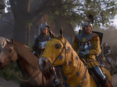 Kingdom Come Deliverance 2'den Henry ve Hans Capon'un ata bindiğini gösteren bir ekran görüntüsü