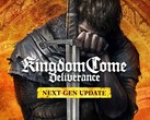 Kingdom Come için tanıtım resmi: Deliverance yeni nesil güncellemesinin Henry'yi kılıç tutarken gösteren tanıtım resmi.