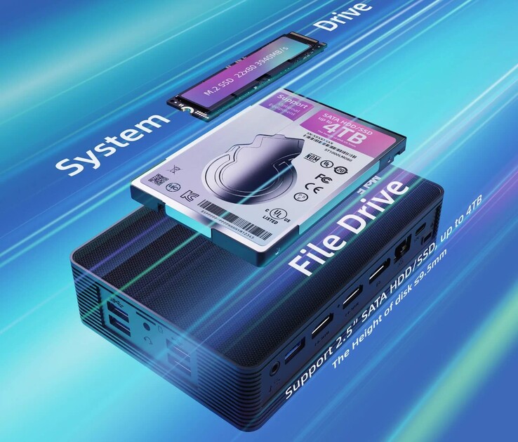 Küçük boyutuna rağmen, MeLE Quieter HD mini PC'de 2,5 inçlik bir SATA sürücü için yer bulunmaktadır.