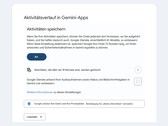 "Etkinliği Sakla" seçeneğinin açık olarak ayarlandığını gösteren Google ayarları sayfası