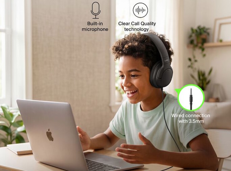 SoundForm Play ANC kulaklıklar bir mikrofonla birlikte gelir ve ses kablosuyla kullanılabilir.