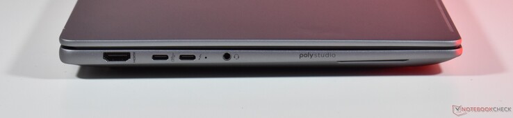 sol: HDMI, 1x USB-C 3.2 Gen 2, Thunderbolt 4, 3,5 mm Ses
