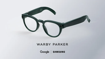 Google tanıtım görseli Warby Parker çerçeve varyantını sergiliyor