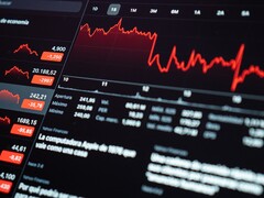 Finansal verileri gösteren dijital bir borsa gösterge paneli.