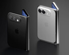 İki renkli iPhone Fold'un konsept render görüntüsü.